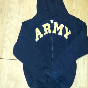 Army zip up black & gold hoodie